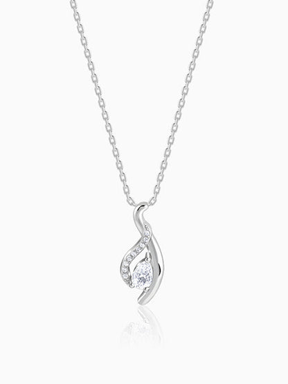 Silver Dancing Swirl Pendant with Link Chain