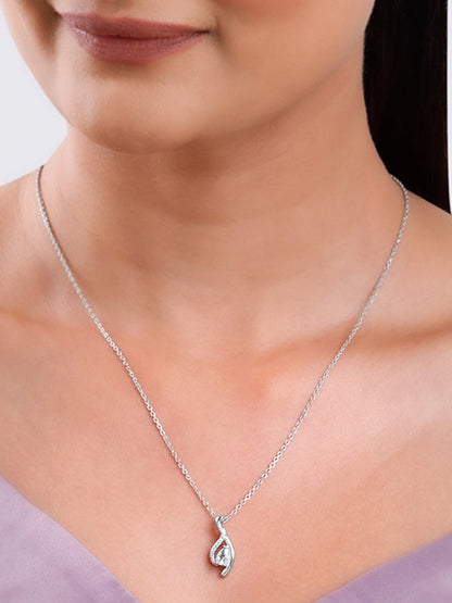 Silver Dancing Swirl Pendant with Link Chain