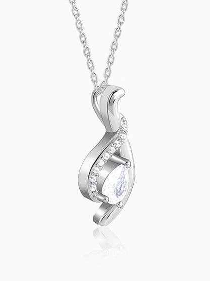 Silver Dancing Swirl Pendant with Link Chain