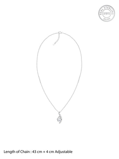 Silver Dancing Swirl Pendant with Link Chain