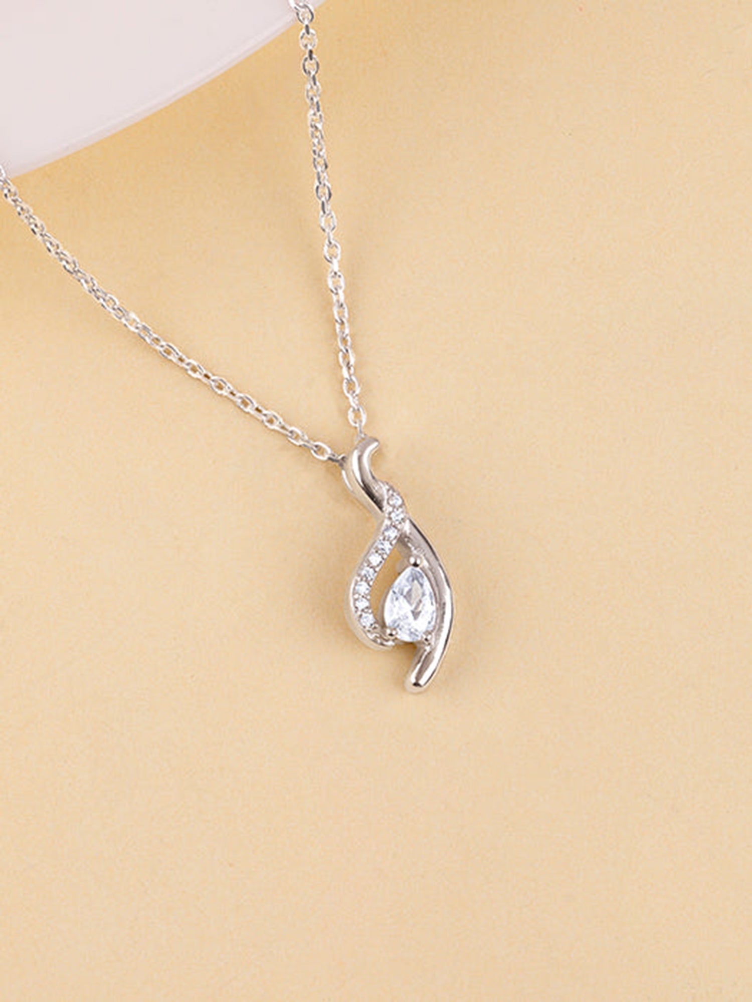 Silver Dancing Swirl Pendant with Link Chain