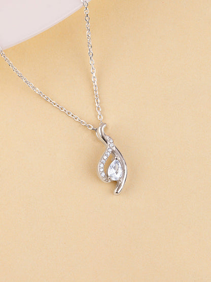 Silver Dancing Swirl Pendant with Link Chain