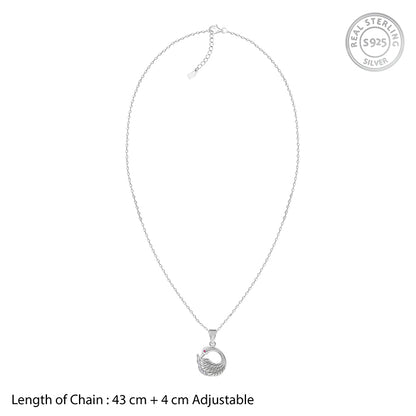 Silver Classy Swan Pendant with Link Chain