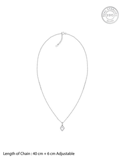 Silver Bling Queen Pendant with Link Chain