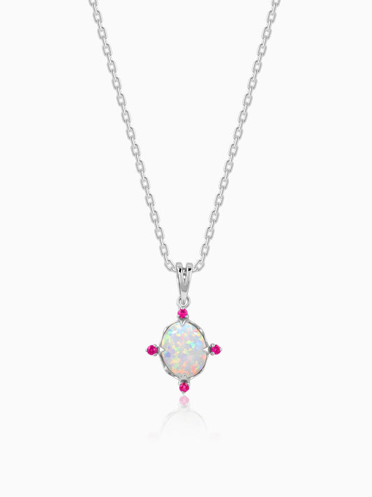 Silver Opal Dreams Pendant With Link Chain
