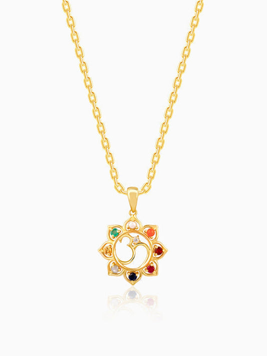 Golden Sunbeam Pendant with Link Chain