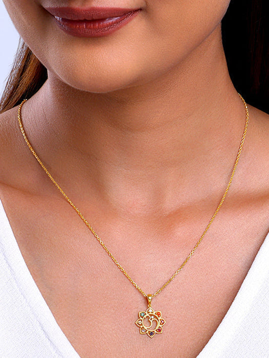 Golden Sunbeam Pendant with Link Chain