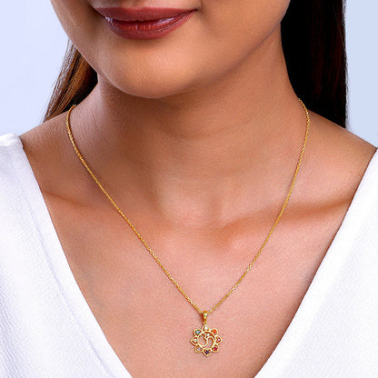 Golden Sunbeam Pendant with Link Chain