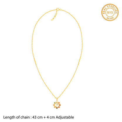 Golden Sunbeam Pendant with Link Chain