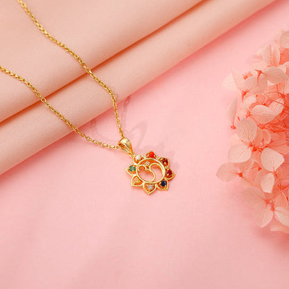 Golden Sunbeam Pendant with Link Chain