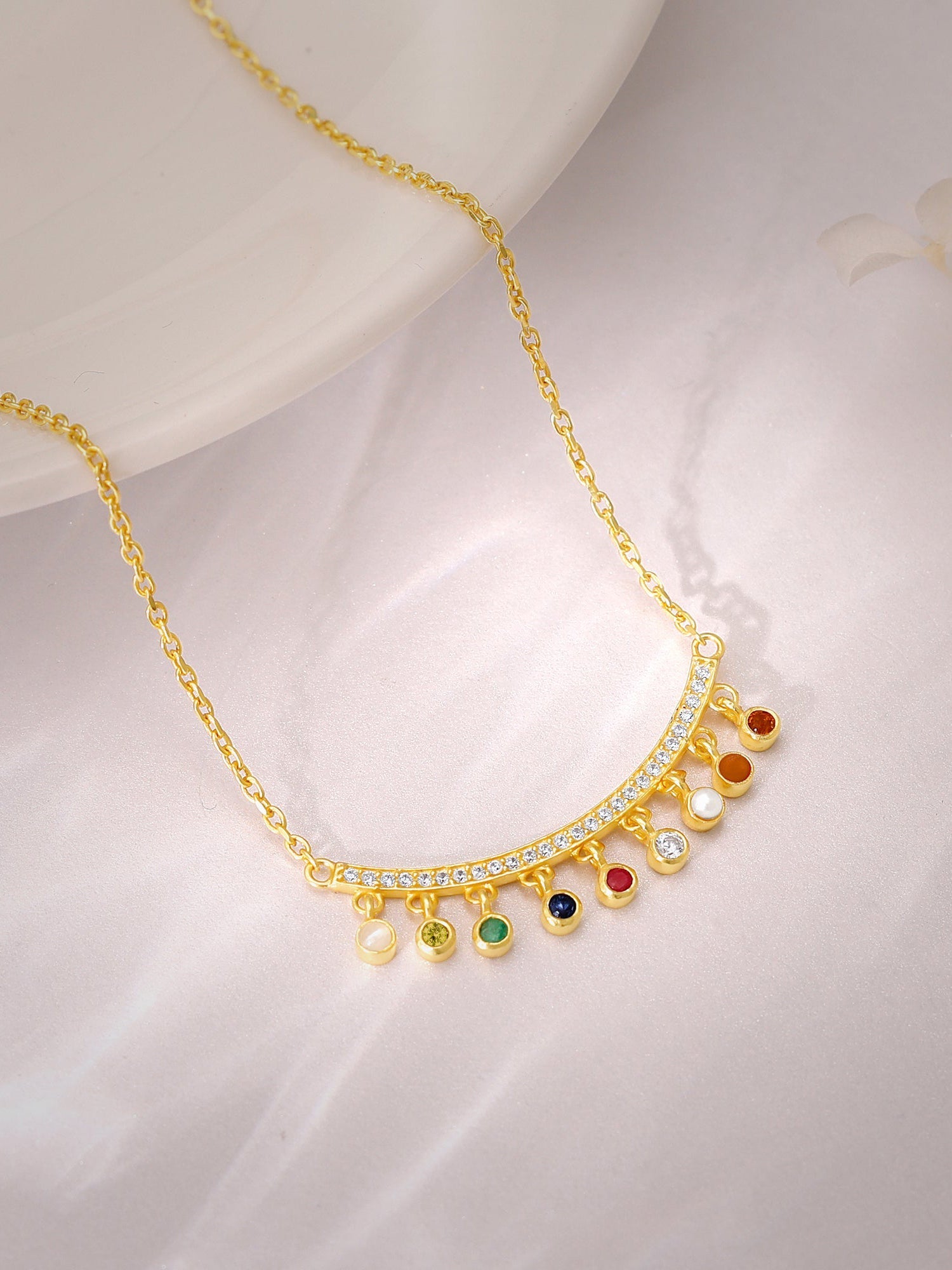 Golden Navratan Necklace