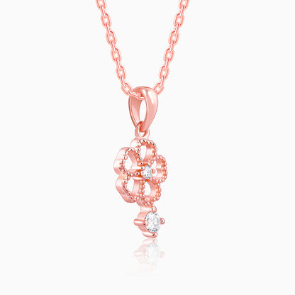 Rose Gold Floral Desire Pendant With Link Chain