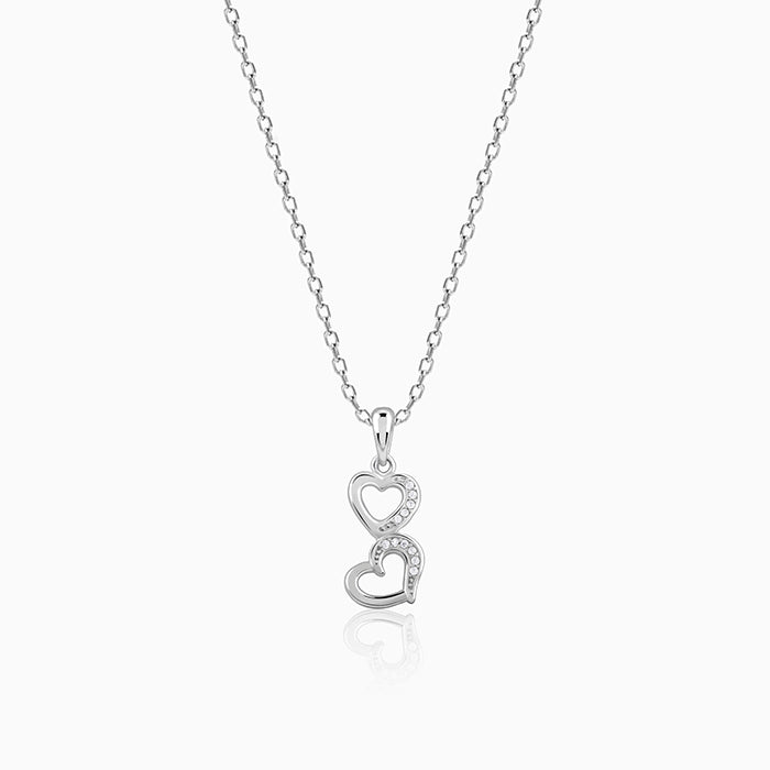 Silver All Hearts Pendant With Link Chain - Image 1