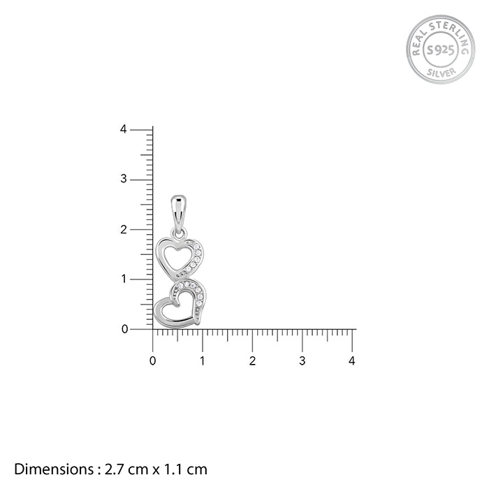 Silver All Hearts Pendant With Link Chain - view 5