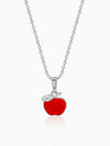 Silver Apple Kids Pendant With Link Chain