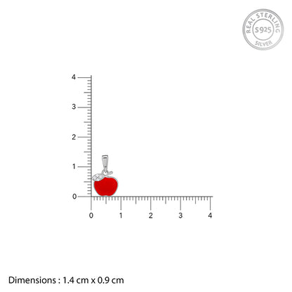 Silver Apple Kids Pendant With Link Chain