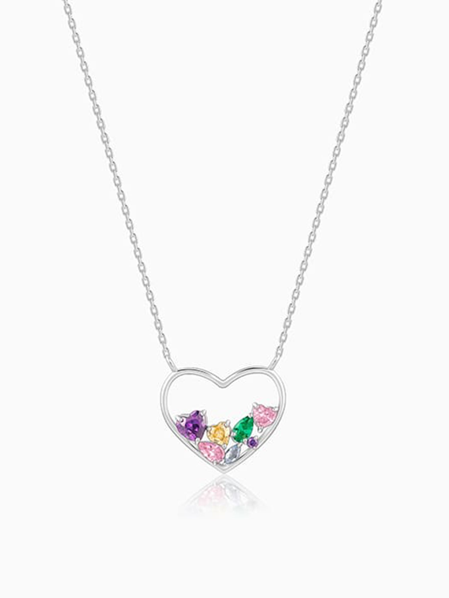 Silver Heart to Heart Necklace