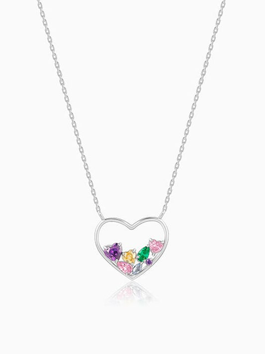 Silver Heart to Heart Necklace
