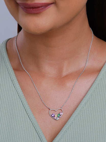 Silver Heart to Heart Necklace
