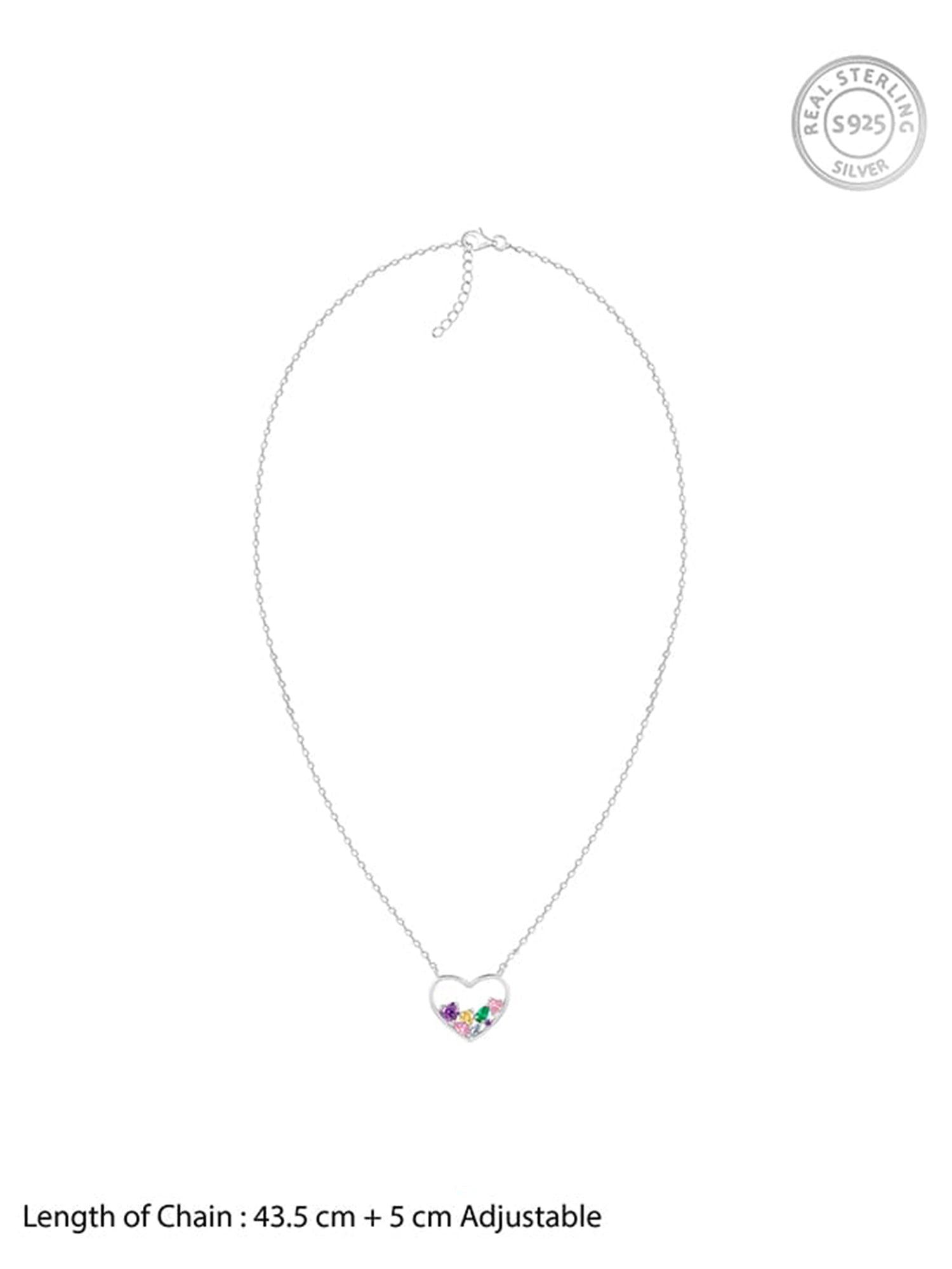 Silver Heart to Heart Necklace