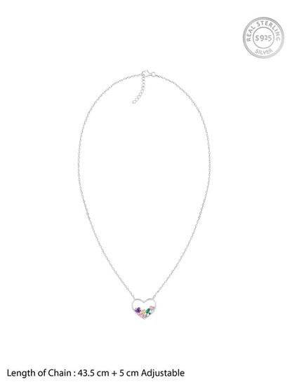 Silver Heart to Heart Necklace