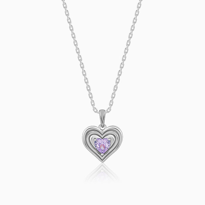 Silver Echo of Love Pendant With Link Chain