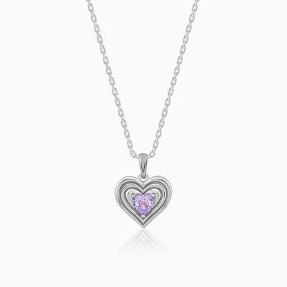 Silver Echo of Love Pendant With Link Chain