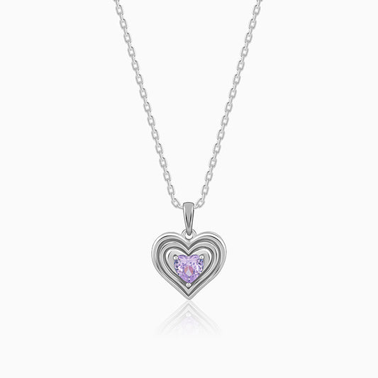 Silver Echo of Love Pendant With Link Chain