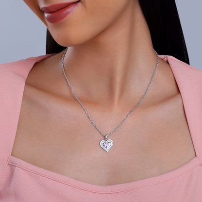 Silver Echo of Love Pendant With Link Chain