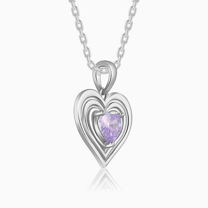 Silver Echo of Love Pendant With Link Chain
