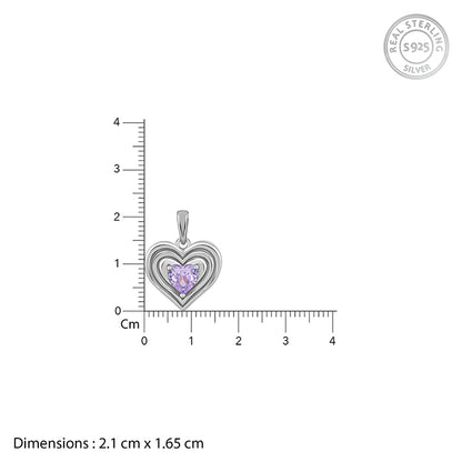 Silver Echo of Love Pendant With Link Chain