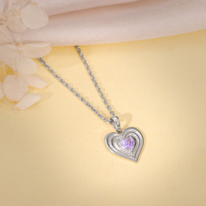 Silver Echo of Love Pendant With Link Chain