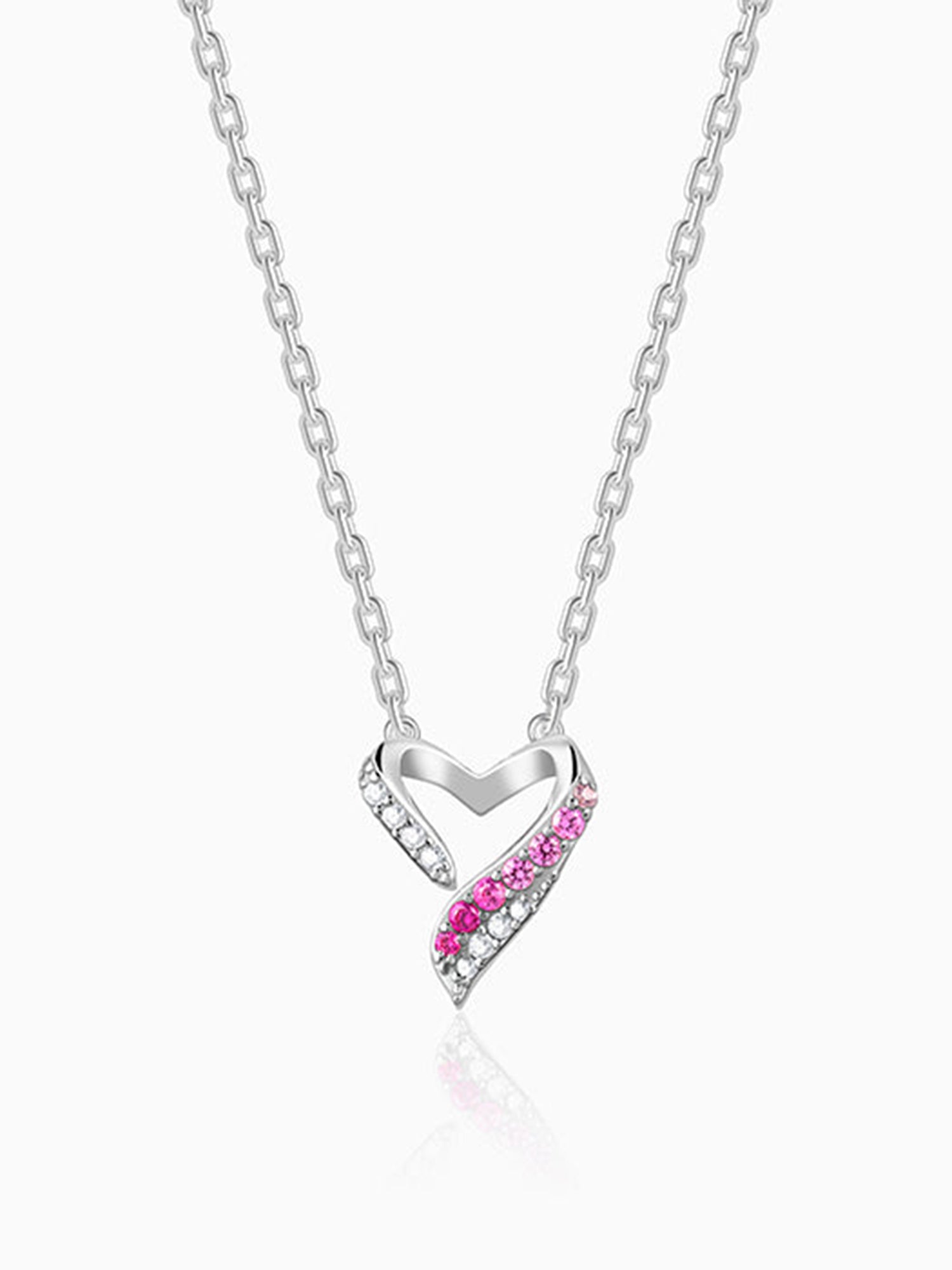 Silver Ombre Heart Necklace