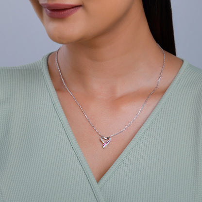 Silver Ombre Heart Necklace