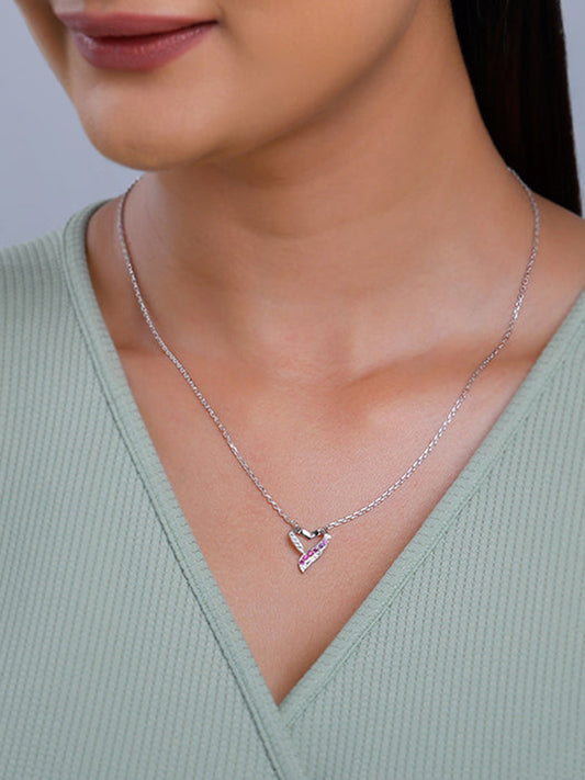 Silver Ombre Heart Necklace