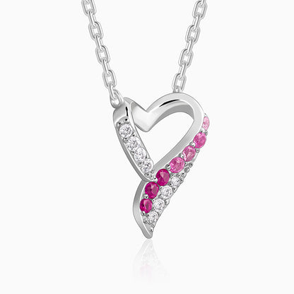 Silver Ombre Heart Necklace