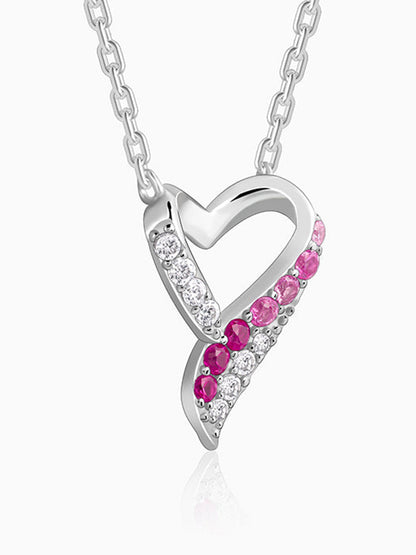 Silver Ombre Heart Necklace
