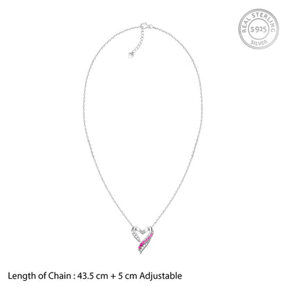 Silver Ombre Heart Necklace