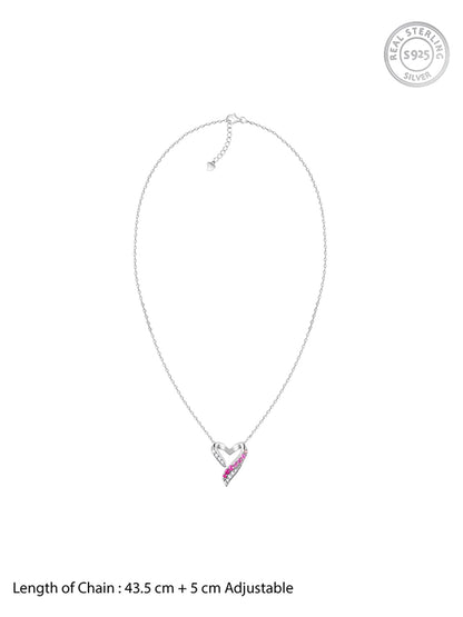 Silver Ombre Heart Necklace