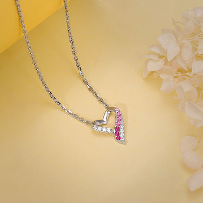Silver Ombre Heart Necklace