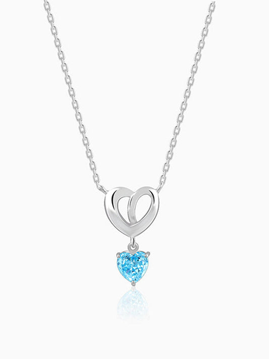 Silver Adore Love Pendant With Link Chain