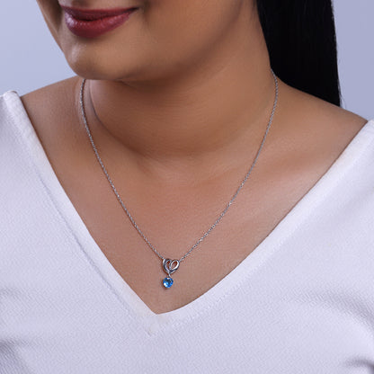 Silver Adore Love Pendant With Link Chain