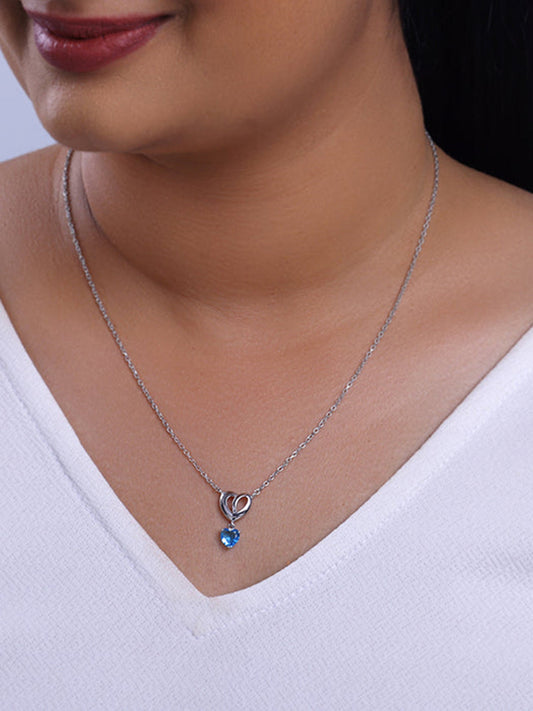 Silver Adore Love Pendant With Link Chain