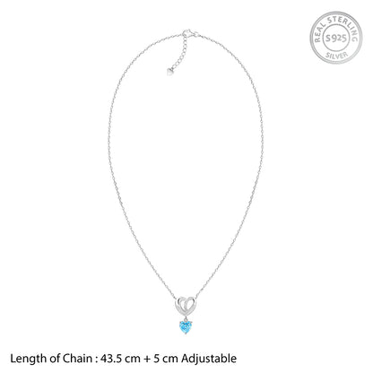 Silver Adore Love Pendant With Link Chain