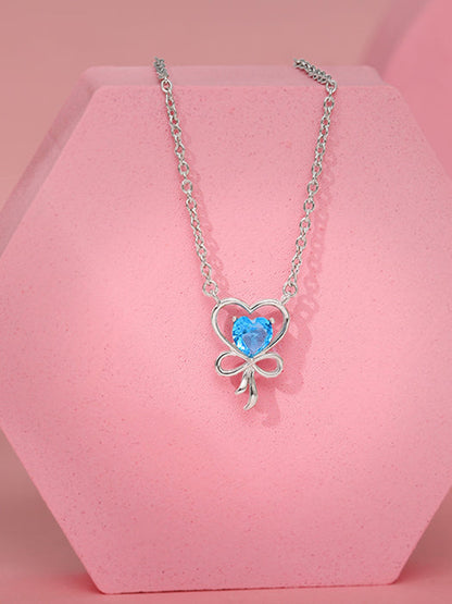 Silver Bonded Hearts Necklace