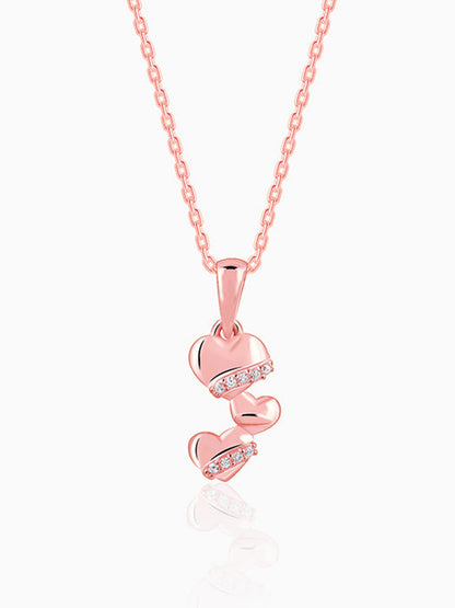 Rose Gold Cherished Sparkle Pendant With Link Chain