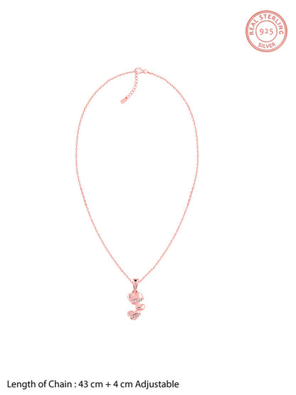 Rose Gold Cherished Sparkle Pendant With Link Chain
