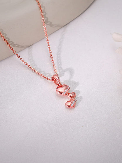 Rose Gold Cherished Sparkle Pendant With Link Chain