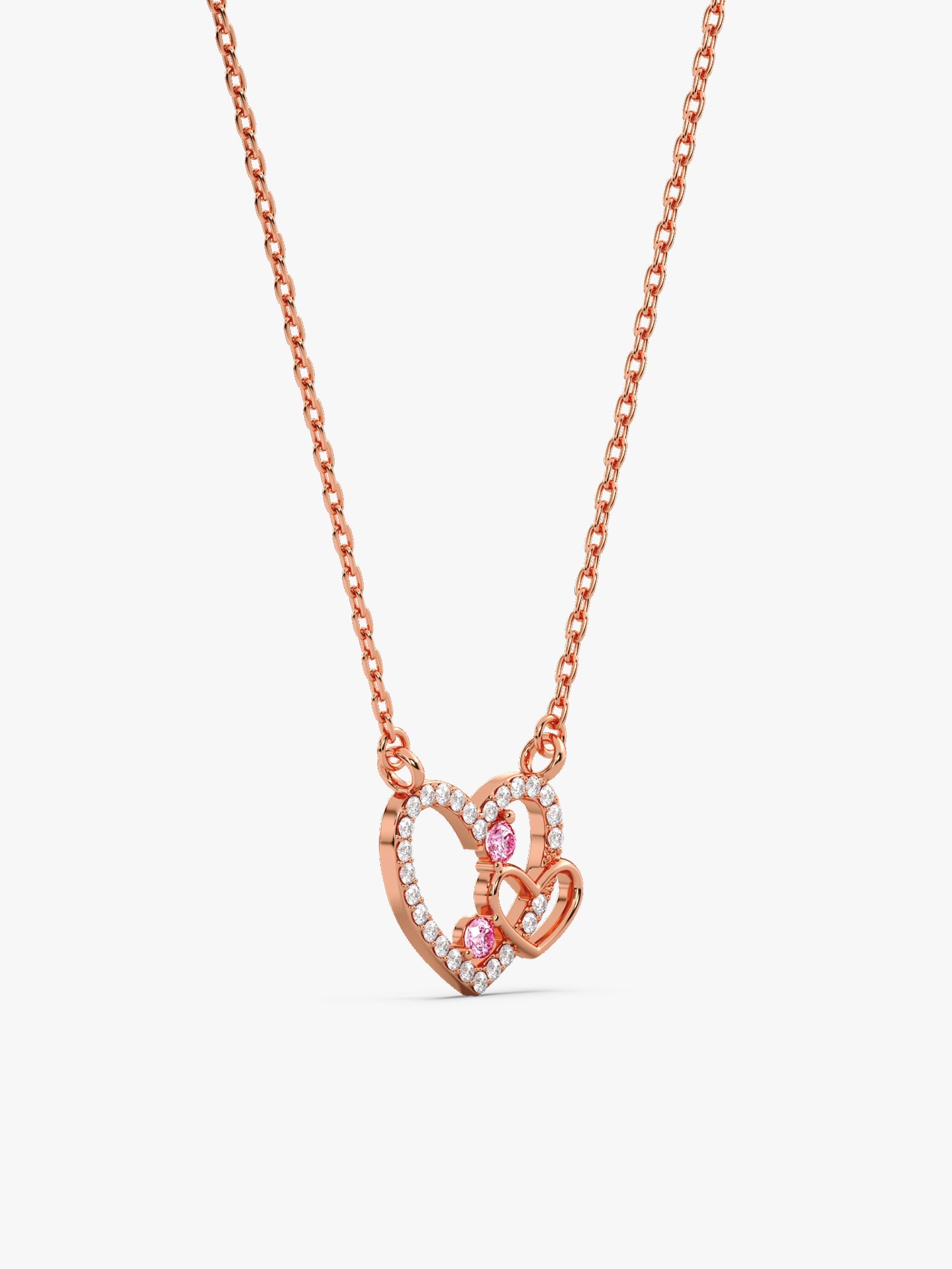 Rose Gold Double the Love Pendant with Link Chain