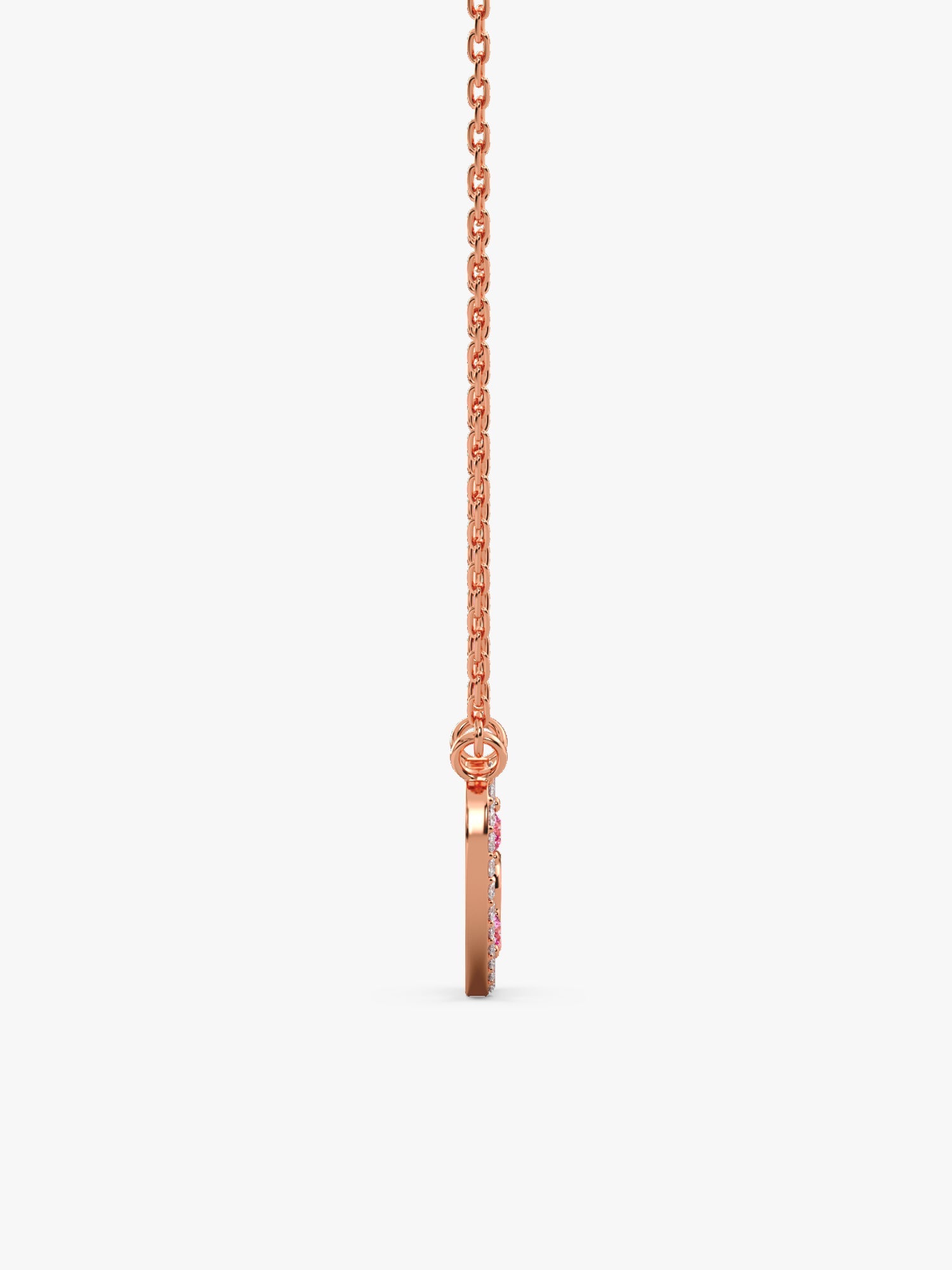 Rose Gold Double the Love Pendant with Link Chain